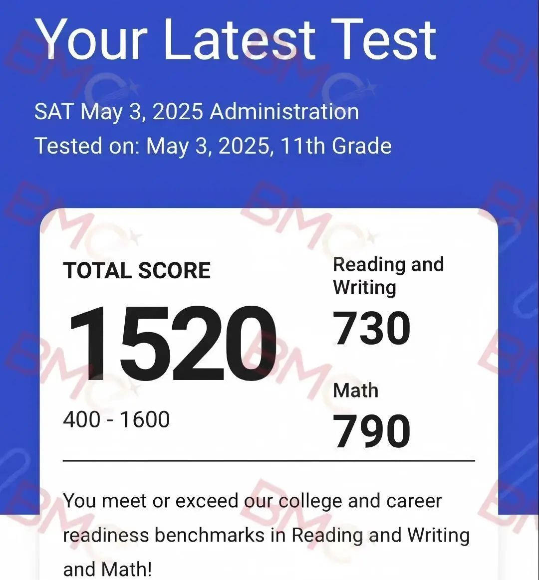 SAT 1520分经验分享：BMC满分班助力，备考技巧大公开！