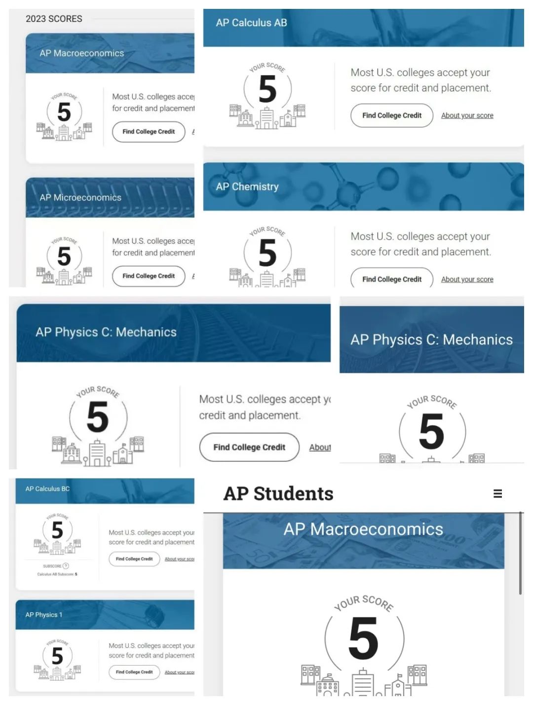 赛米学员AP5分战绩（部分）